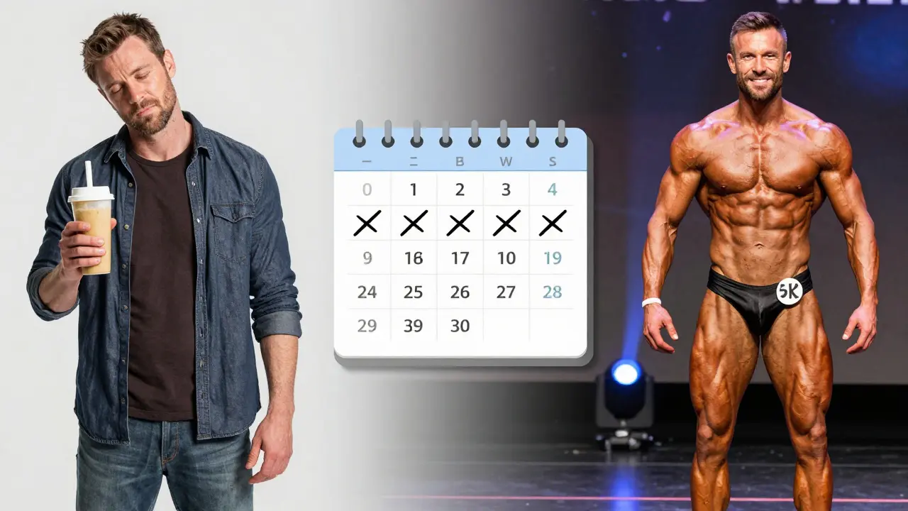 Dva obrazy téhož muže: začátek a transformace v kulturistice.