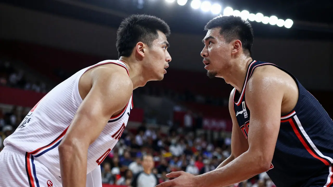 Napjatý souboj hráčů v zápase o mistrovství Evropy.