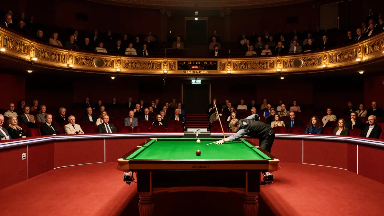 Atmosféra mistrovství světa ve snookeru v Crucible Theatre